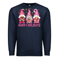 Navy Happy holidays with gnomes Premium Sweatshirt - NancyCooperArtShop