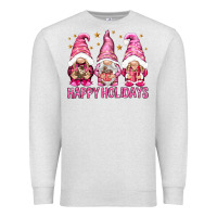 Oatmeal Heather Happy holidays with gnomes Premium Sweatshirt - NancyCooperArtShop