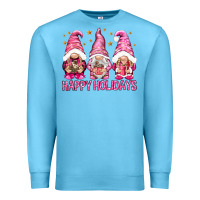 Ocean Blue Happy holidays with gnomes Premium Sweatshirt - NancyCooperArtShop