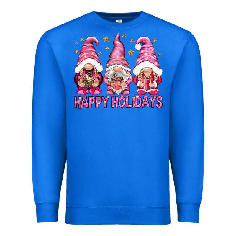 Happy Holidays With Gnomes Premium Sweatshirt by NancyCooperArtShop | Teevron