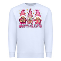 White Happy holidays with gnomes Premium Sweatshirt - NancyCooperArtShop
