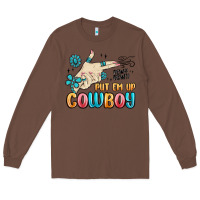 Chestnut western turquoise put em up cowboy Long Sleeve Tee - MaliasSmallBusiness