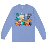 Colony Blue western turquoise put em up cowboy Long Sleeve Tee - MaliasSmallBusiness