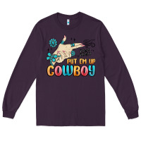 Plum western turquoise put em up cowboy Long Sleeve Tee - MaliasSmallBusiness