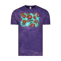 Cloud Purple red roses with leopard background Vintage Tee - LillyAllenDesigns