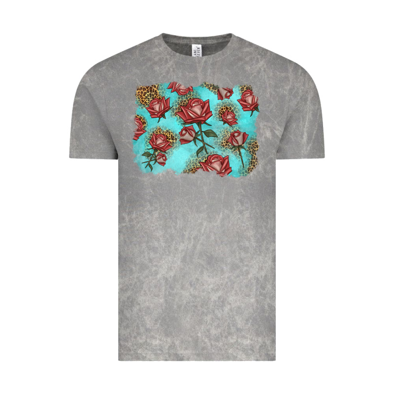 Red Roses With Leopard Background Vintage Tee by LillyAllenDesigns | Teevron