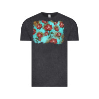 Vintage Black red roses with leopard background Vintage Tee - LillyAllenDesigns