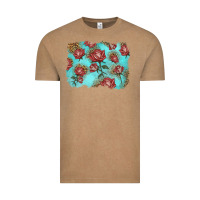 Vintage Coffee red roses with leopard background Vintage Tee - LillyAllenDesigns