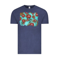 Vintage Denim red roses with leopard background Vintage Tee - LillyAllenDesigns