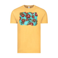 Vintage Mustard red roses with leopard background Vintage Tee - LillyAllenDesigns