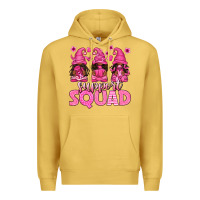 Antique Gold breast cancer afro gnomies support squad Premium Hoodie - texasbilliewilder