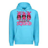 Ocean Blue breast cancer afro gnomies support squad Premium Hoodie - texasbilliewilder