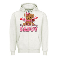 Oatmeal Heather my valentine is my daddy Zipper Hoodie - LillyAllenDesigns
