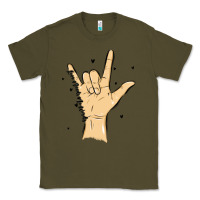 Army Green love needs no words Classic Tee - MaliasSmallBusiness