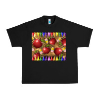 Black Teacher Crayons And Apples Urban Heavy Tee - LillyAllenDesigns