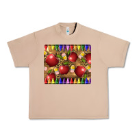 Burro Teacher Crayons And Apples Urban Heavy Tee - LillyAllenDesigns