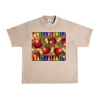French Oak Teacher Crayons And Apples Urban Heavy Tee - LillyAllenDesigns