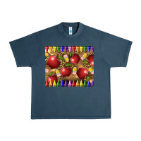 Midnight Navy Teacher Crayons And Apples Urban Heavy Tee - LillyAllenDesigns