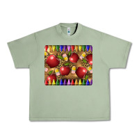 Oil Green Teacher Crayons And Apples Urban Heavy Tee - LillyAllenDesigns