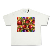 Pistachio Teacher Crayons And Apples Urban Heavy Tee - LillyAllenDesigns