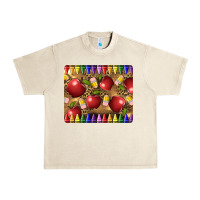 Sandshell Teacher Crayons And Apples Urban Heavy Tee - LillyAllenDesigns