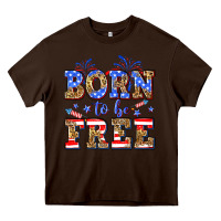 Chocolate Brown Born to be free Heavy Core Tee - Neo Western