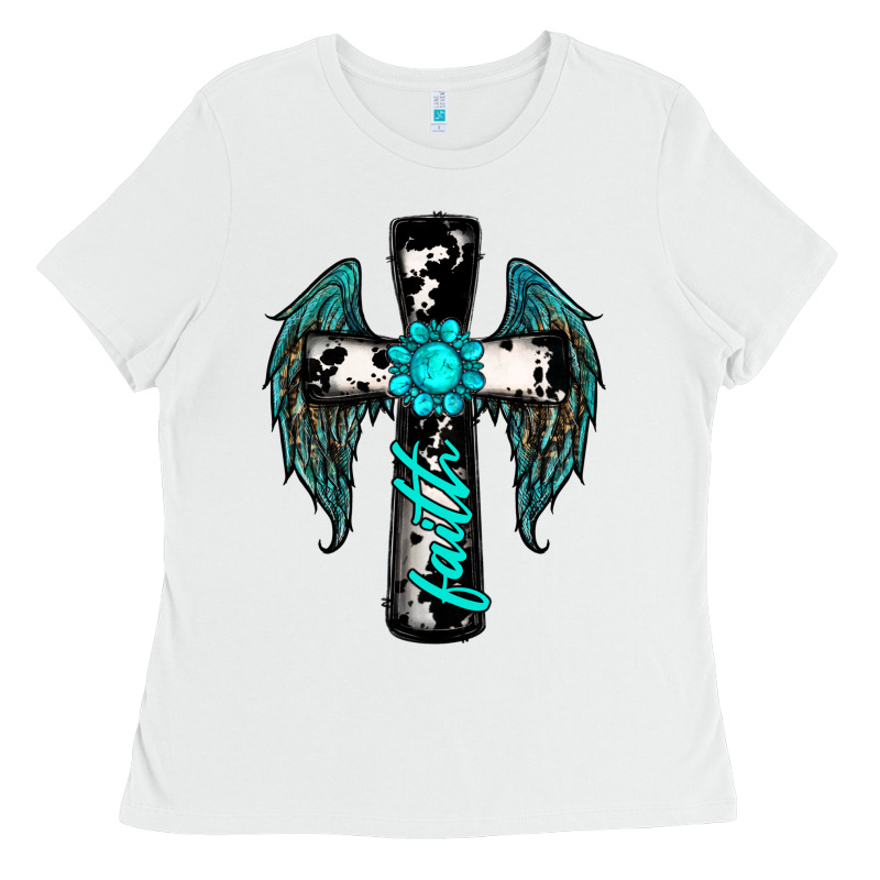 Cross Faith Gemstone Wings Ladies Tee by RanaPortraitStore | Teevron