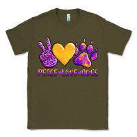 Army Green peace love dogs Classic Tee - AdoDesignShop