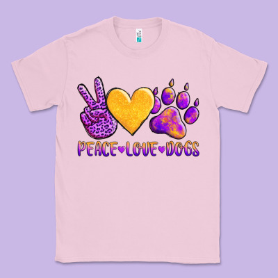 Peace Love Dogs Classic Tee Designed By Adodesignshop