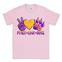 Bubblegum Pink peace love dogs Classic Tee - AdoDesignShop