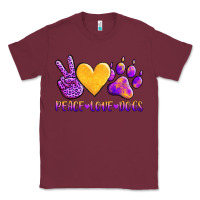 Burgundy peace love dogs Classic Tee - AdoDesignShop