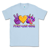Dusty Blue peace love dogs Classic Tee - AdoDesignShop