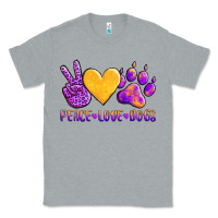 Heather Grey peace love dogs Classic Tee - AdoDesignShop