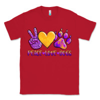 Red peace love dogs Classic Tee - AdoDesignShop