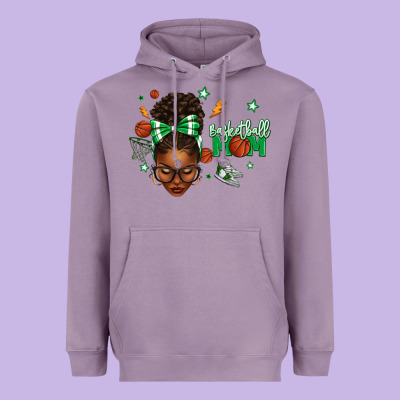 Afro Messy Bun Full Face Basketball Mom Heavyweight Hoodie Designed By Texasbilliewilder