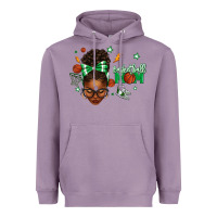 Lavender Afro Messy Bun Full Face Basketball Mom Heavyweight Hoodie - texasbilliewilder
