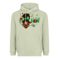 Matcha Afro Messy Bun Full Face Basketball Mom Heavyweight Hoodie - texasbilliewilder