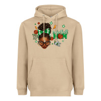 Mushroom Afro Messy Bun Full Face Basketball Mom Heavyweight Hoodie - texasbilliewilder