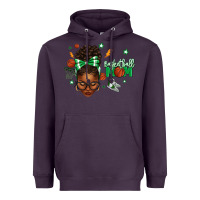 Plum Afro Messy Bun Full Face Basketball Mom Heavyweight Hoodie - texasbilliewilder