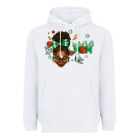 White Afro Messy Bun Full Face Basketball Mom Heavyweight Hoodie - texasbilliewilder