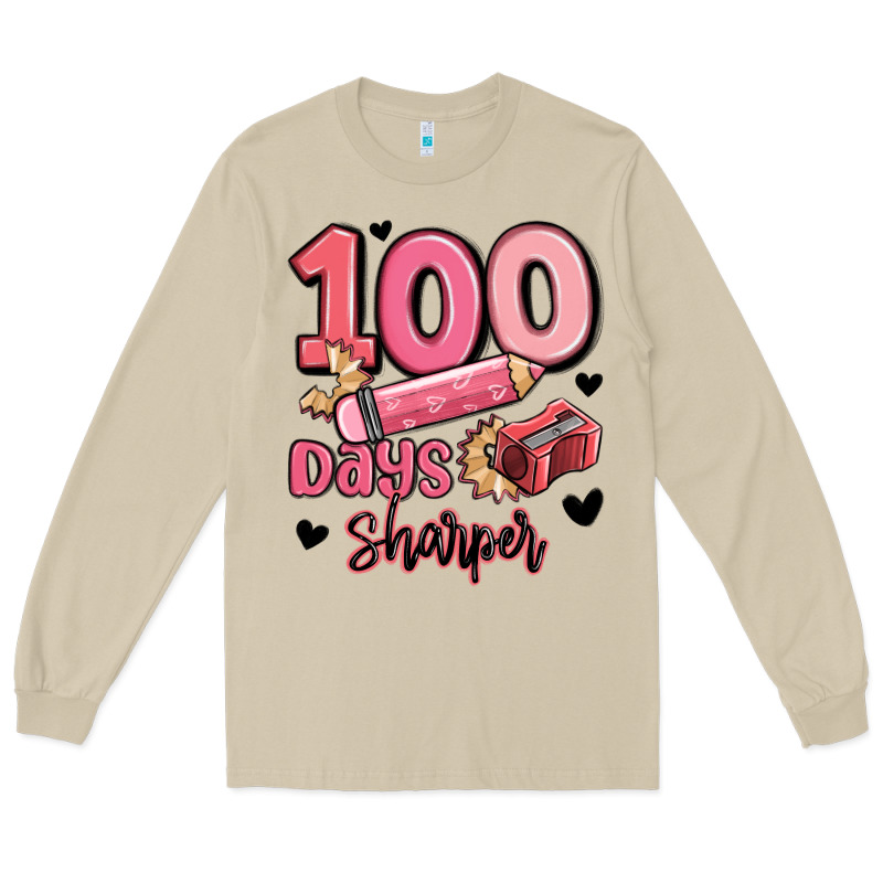 100 Days Sharper School Long Sleeve Tee by MaliasSmallBusiness | Teevron
