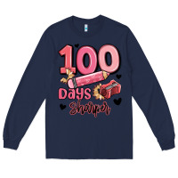 Navy 100 days sharper school Long Sleeve Tee - MaliasSmallBusiness