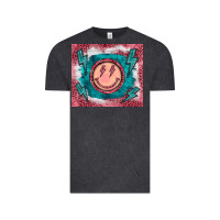 Vintage Black western lightning bolt smiling face turquoise Vintage Tee - BarkalooDesign
