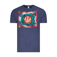 Vintage Denim western lightning bolt smiling face turquoise Vintage Tee - BarkalooDesign