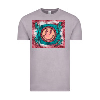 Vintage Zinc western lightning bolt smiling face turquoise Vintage Tee - BarkalooDesign