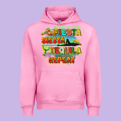 Fiesta Siesta Tequila Repeat Urban Hoodie Designed By Fadigitalartstudio
