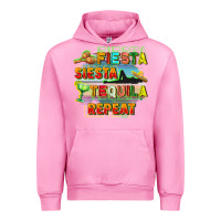 Fuchsia Pink Fiesta siesta tequila repeat Urban Hoodie - FaDigitalArtStudio
