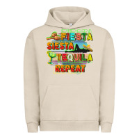 Pigment French Oak Fiesta siesta tequila repeat Urban Hoodie - FaDigitalArtStudio