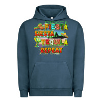 Pigment Midnight Navy Fiesta siesta tequila repeat Urban Hoodie - FaDigitalArtStudio