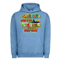 Pigment Pebble Blue Fiesta siesta tequila repeat Urban Hoodie - FaDigitalArtStudio
